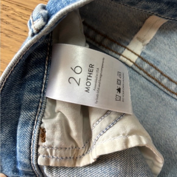 MOTHER Hustler Ankle Fray Light Blue Distressed Jeans - Picture 3 of 5